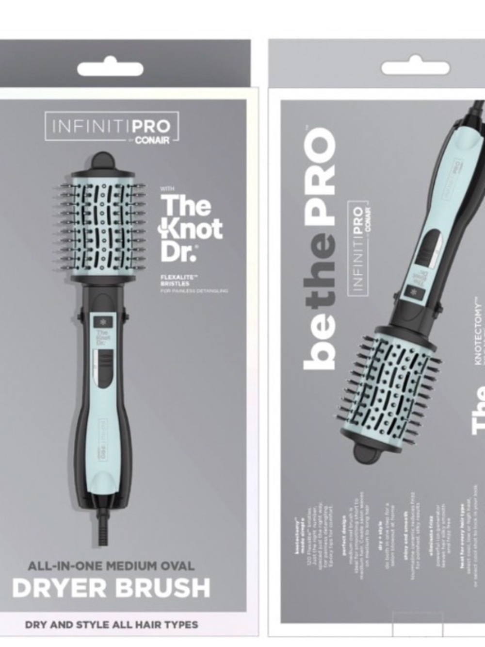 LIKE NEW Conair InfinitiPro The Knot Dr. All-in-One Medium Oval Hot Air Brush - Picture 3 of 4